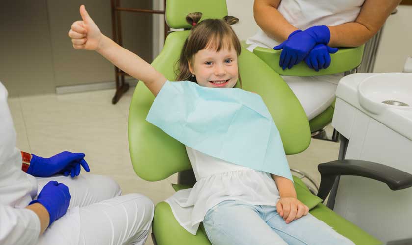 happy kids in dental office